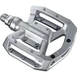 Promos Pédales et pièces Boutique -Promos Pédales et pièces Boutique Shimano GR500 Flat MTB Pedals Black Large Flat Pedals Silver NotSet PDGR500S